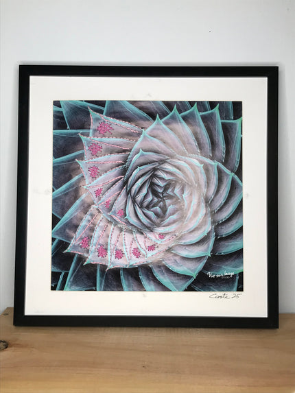 Artichaud - support papier brodé au fil de coton