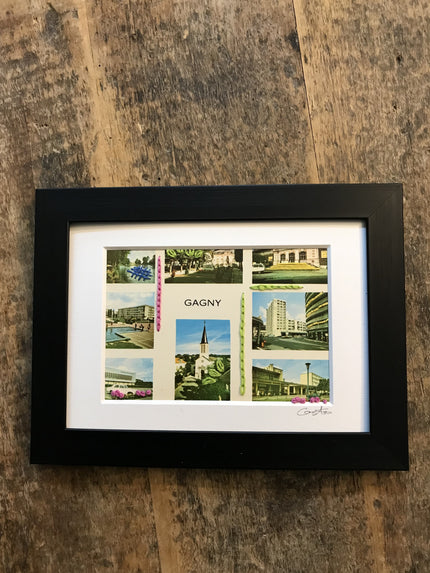 Gagny - Carte multi photos brodée au fil de coton et lurex