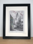 Cluny 2 - Abbaye de Cluny - carte brodéeau fil de coton et lurex
