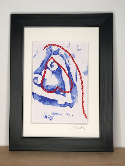 Empreinte Cœur (rues de Saint Emilion) brodée au fil de coton